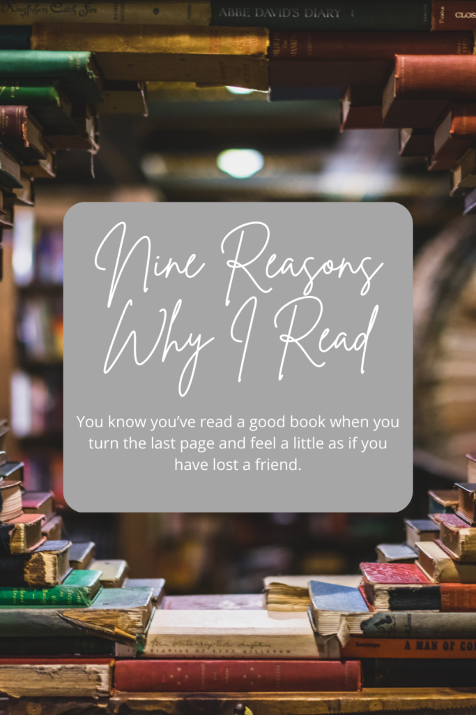Nine Reasons Why I read Books by The Sleepy Reader